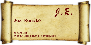 Jex Renátó névjegykártya
